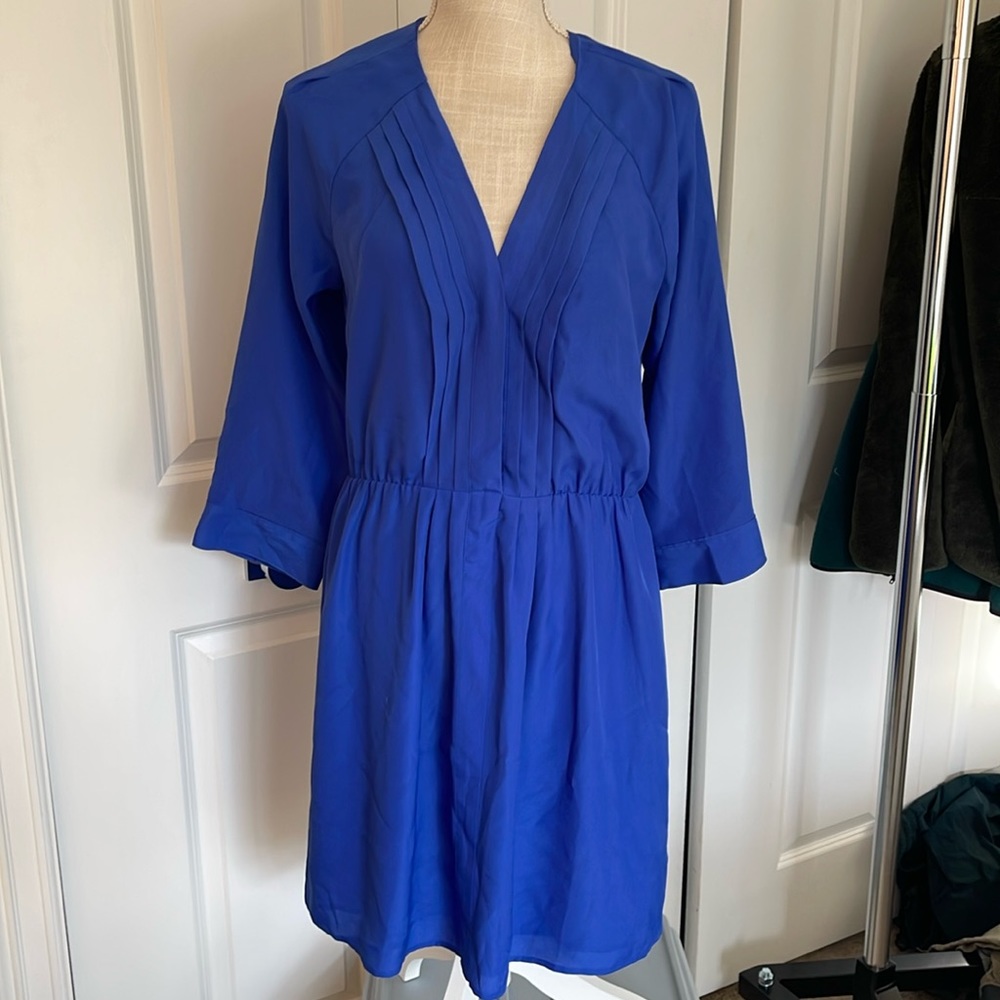 Royal blue j crew 3/4 sleeve dress